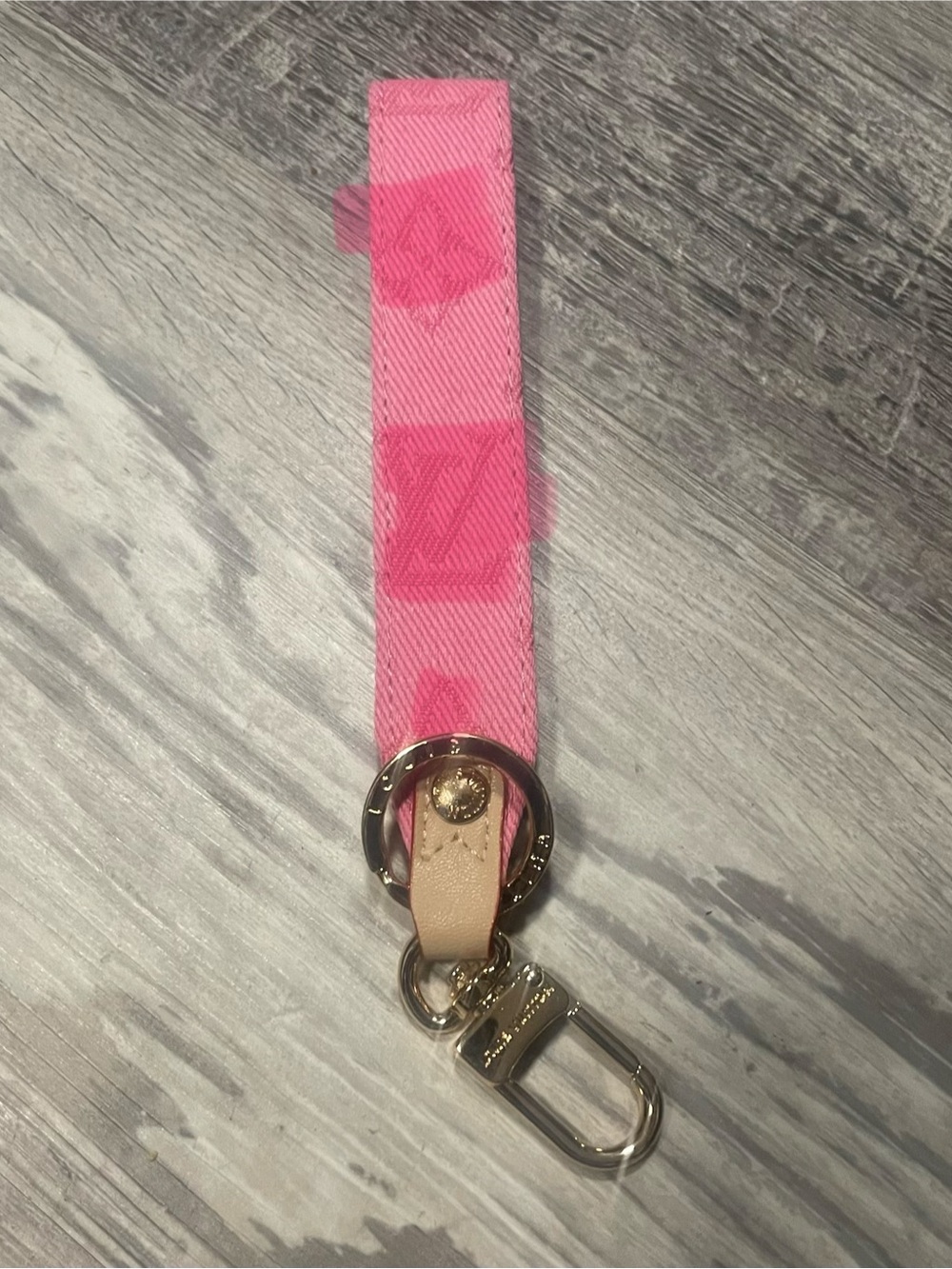 Pink Designer Monogram Keychain Strap